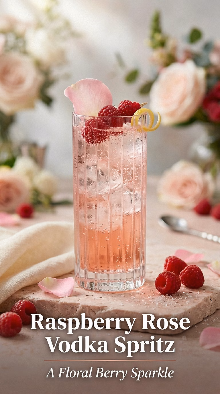 Raspberry Rose Vodka Spritz