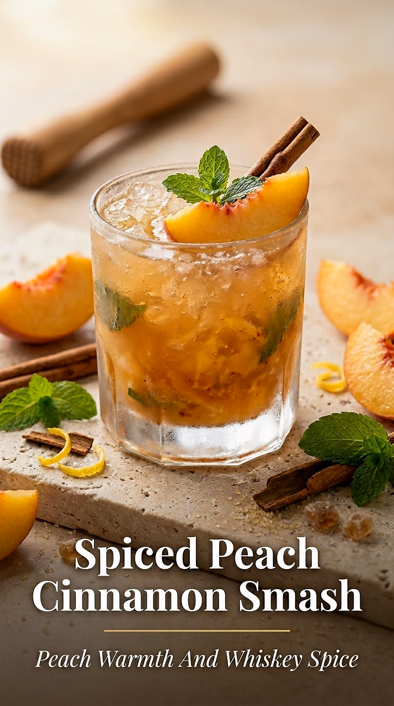 Spiced Peach Cinnamon Smash