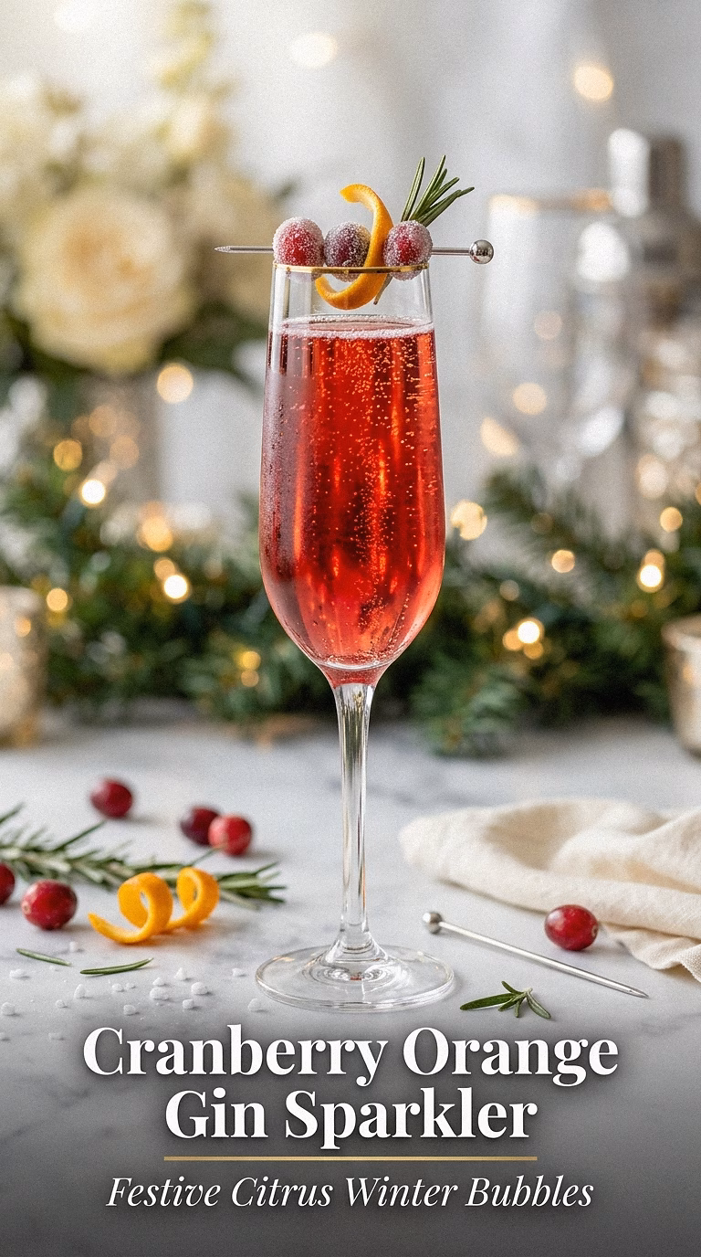 Cranberry Orange Gin Sparkler