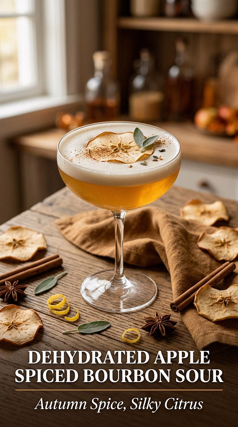 Dehydrated Apple Spiced Bourbon Sour