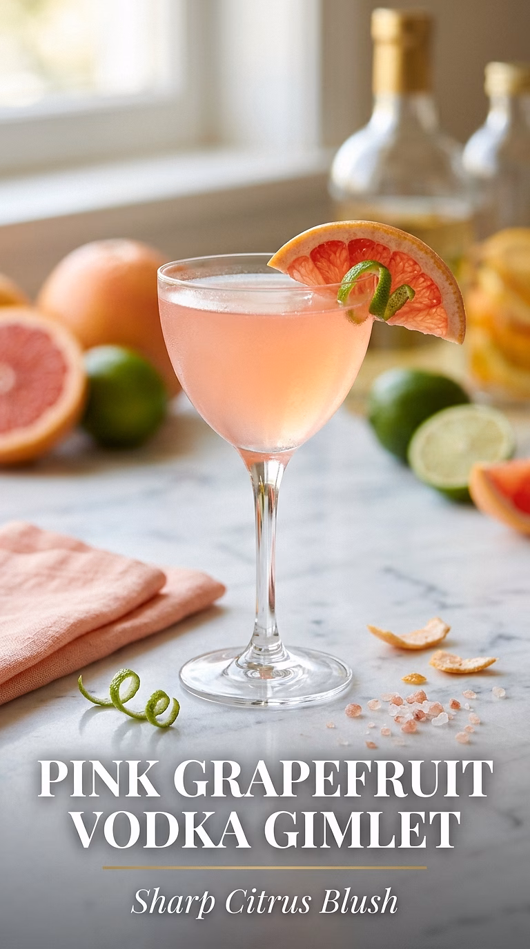 Pink Grapefruit Vodka Gimlet
