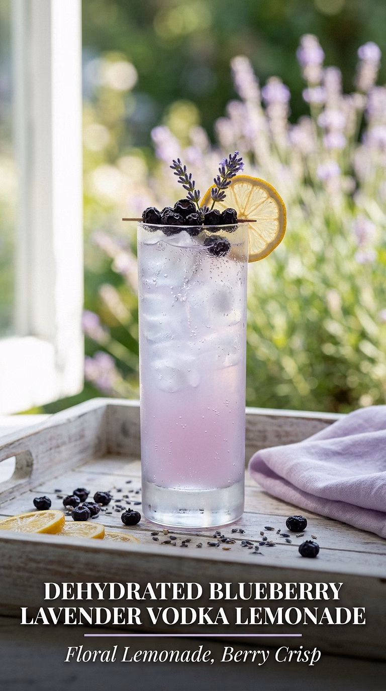 Dehydrated Blueberry Lavender Vodka Lemonade