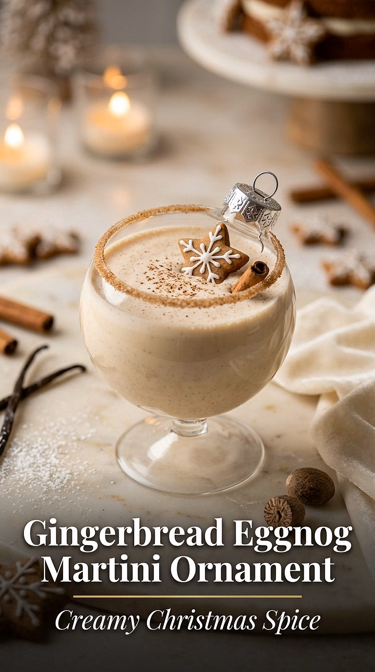 Gingerbread Eggnog Martini Ornament
