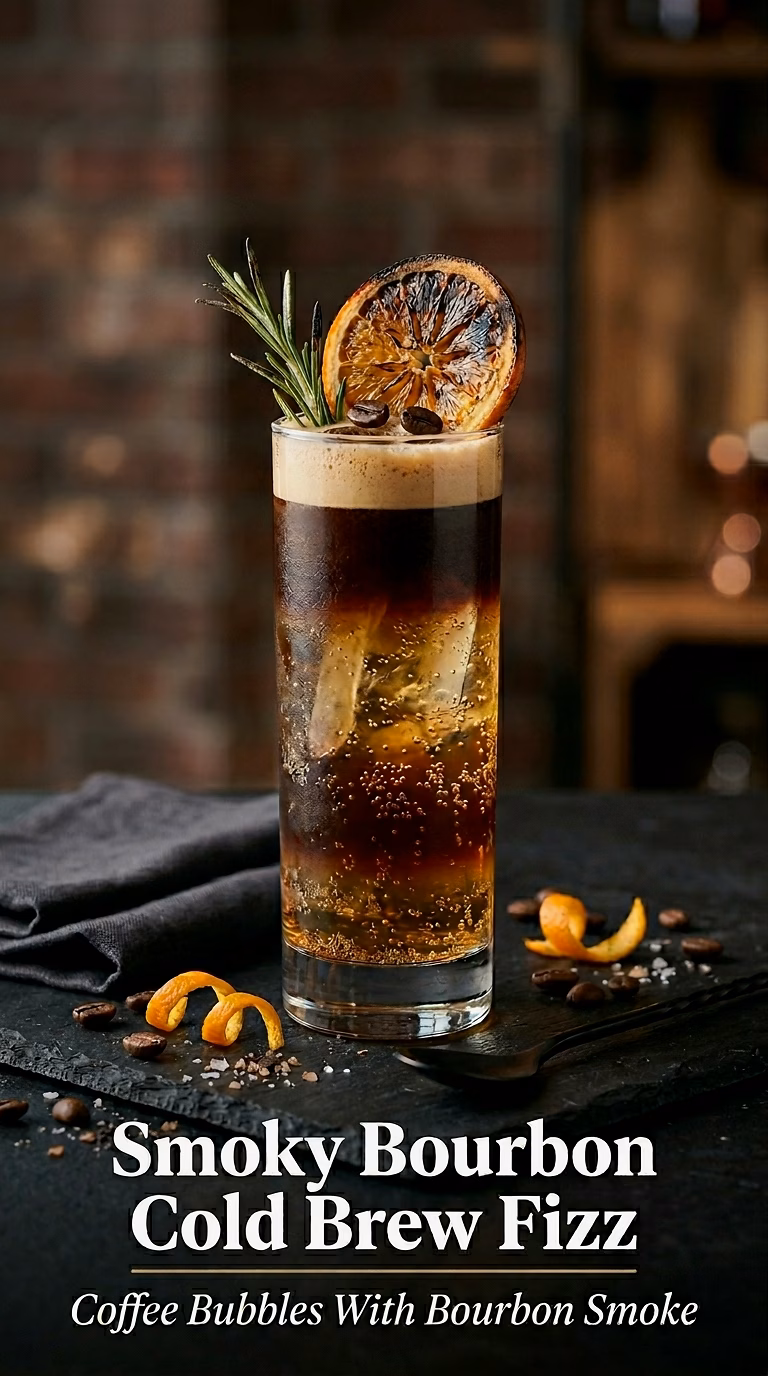 Smoky Bourbon Cold Brew Fizz