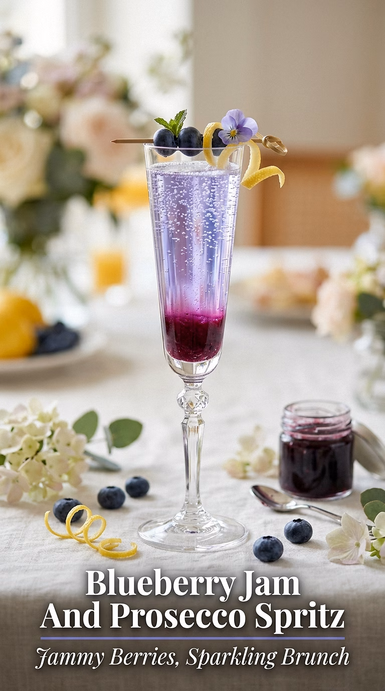 Blueberry Jam And Prosecco Spritz