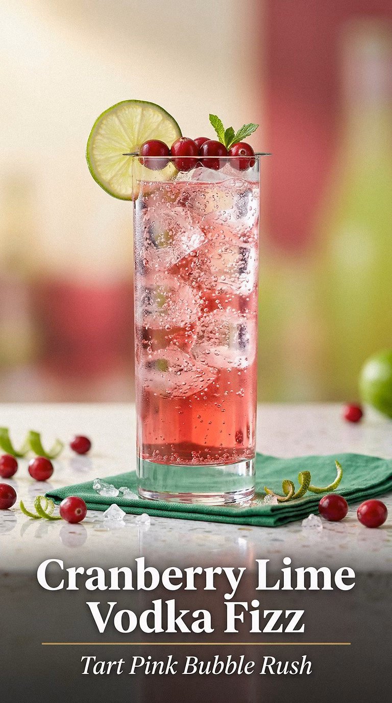 Cranberry Lime Vodka Fizz
