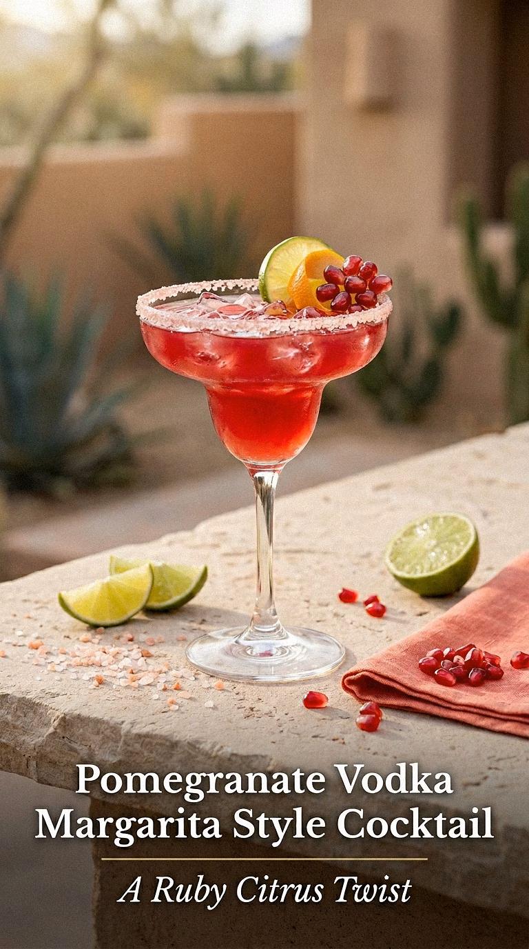 Pomegranate Vodka Margarita Style Cocktail