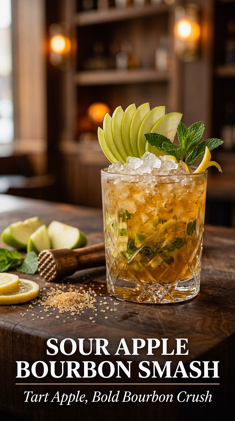 Sour Apple Bourbon Smash