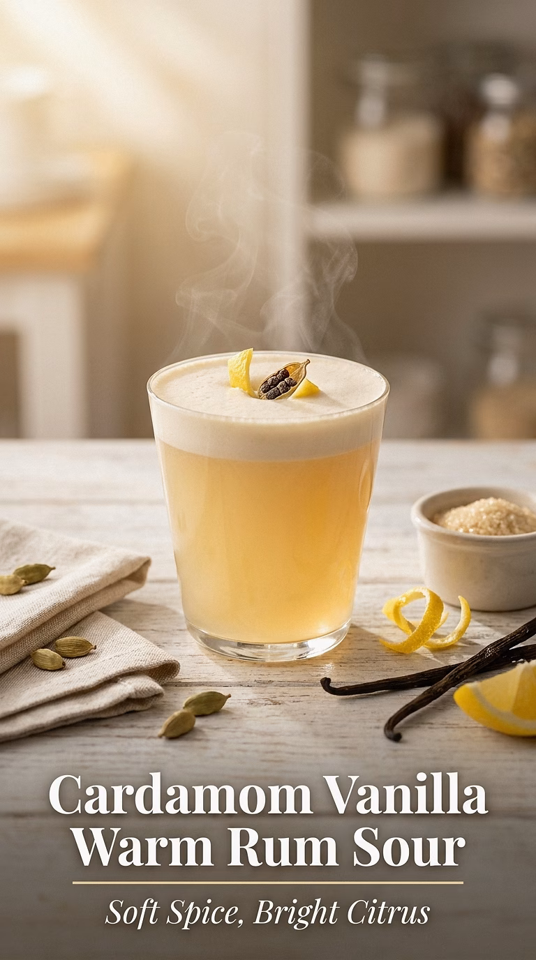 Cardamom Vanilla Warm Rum Sour