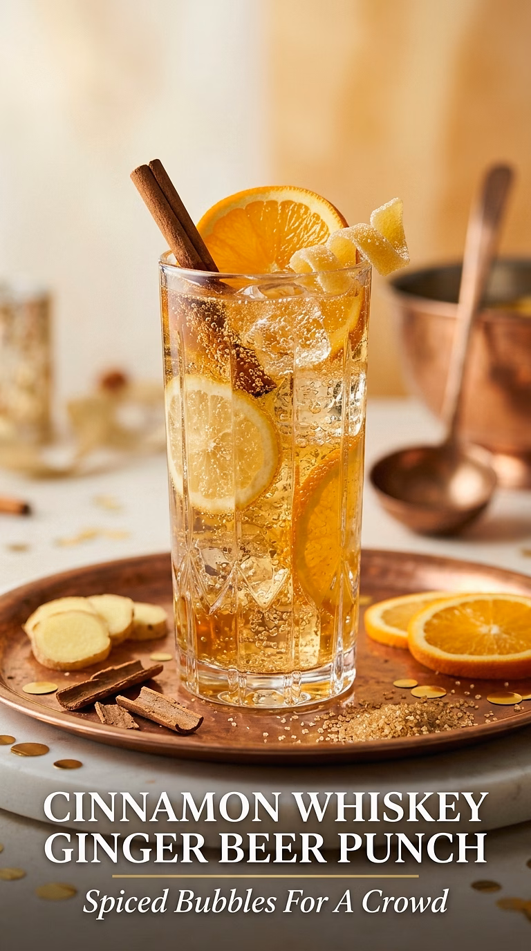 Cinnamon Whiskey Ginger Beer Punch