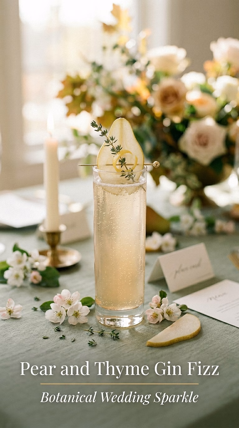 Pear and Thyme Gin Fizz