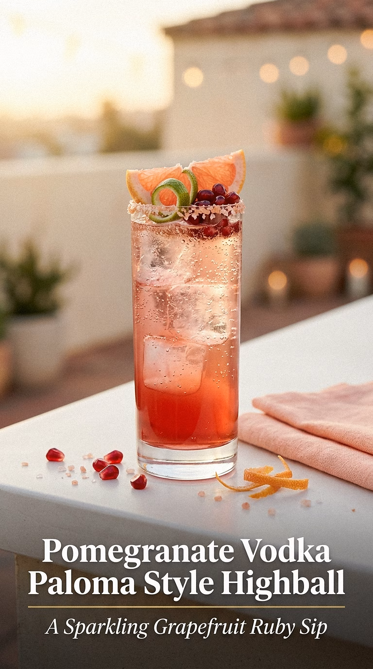 Pomegranate Vodka Paloma Style Highball