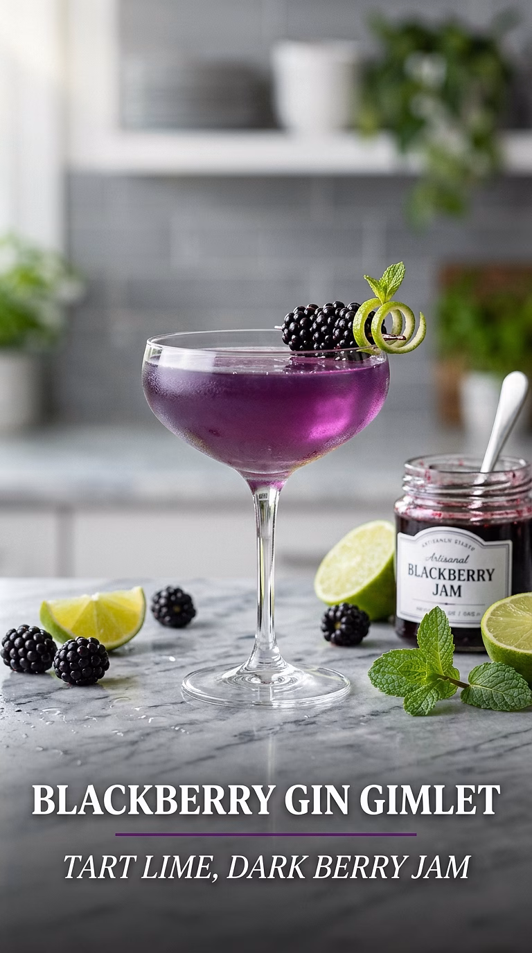 Blackberry Gin Gimlet