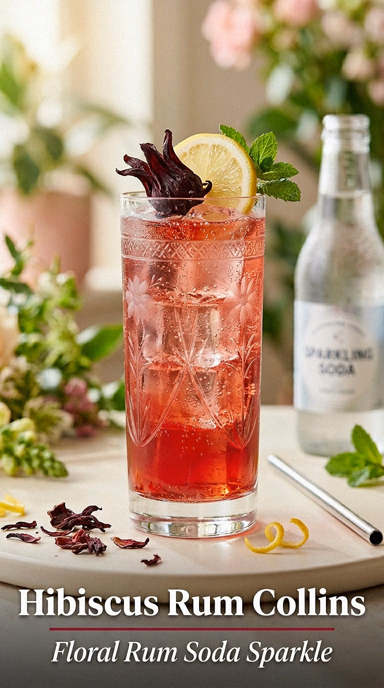 Hibiscus Rum Collins