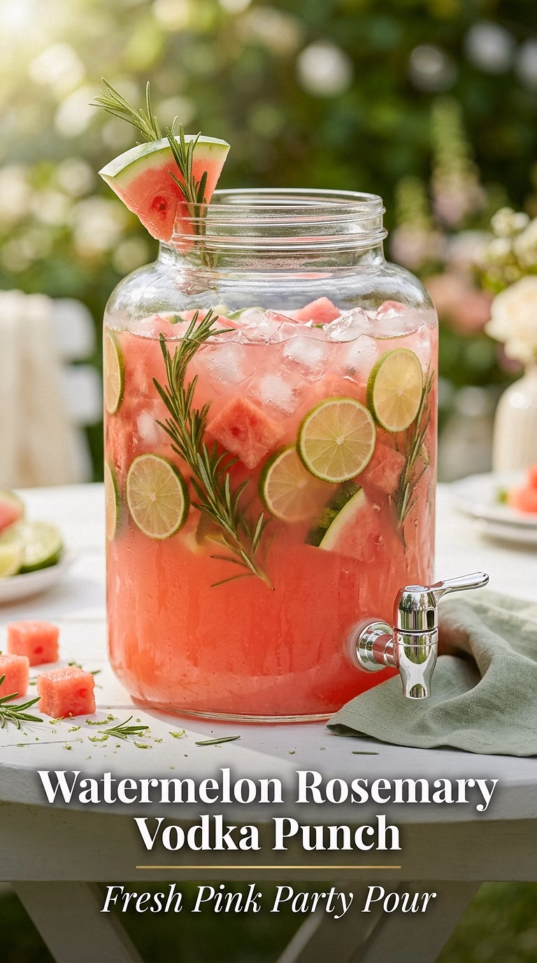 Watermelon Rosemary Vodka Punch