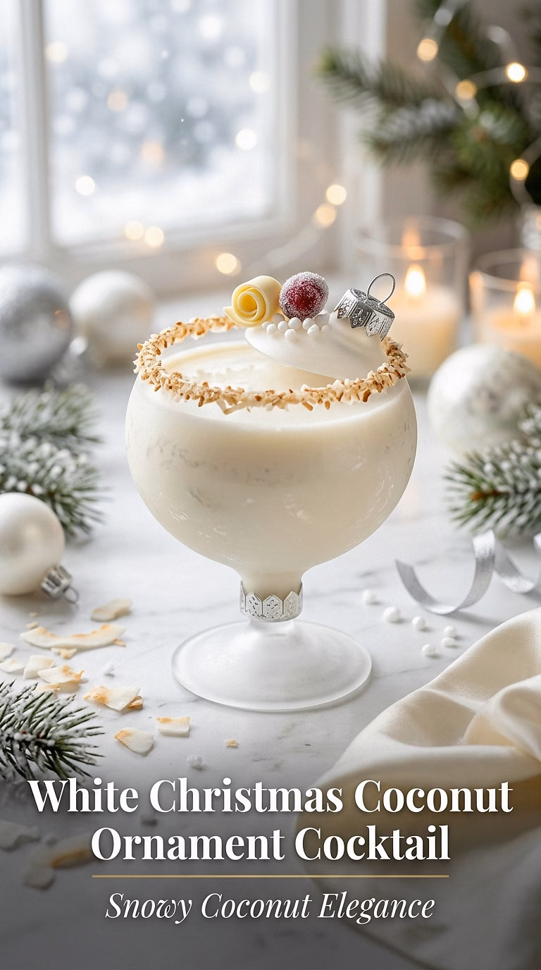 White Christmas Coconut Ornament Cocktail