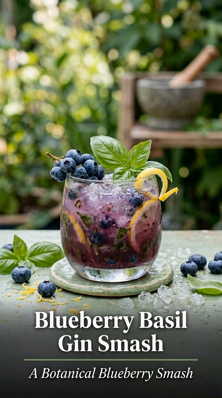 Blueberry Basil Gin Smash