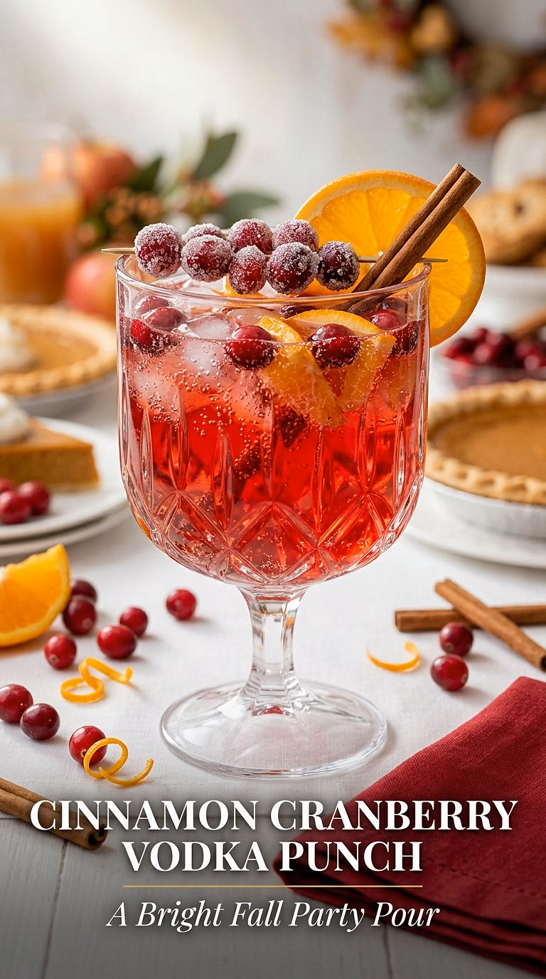 Cinnamon Cranberry Vodka Punch