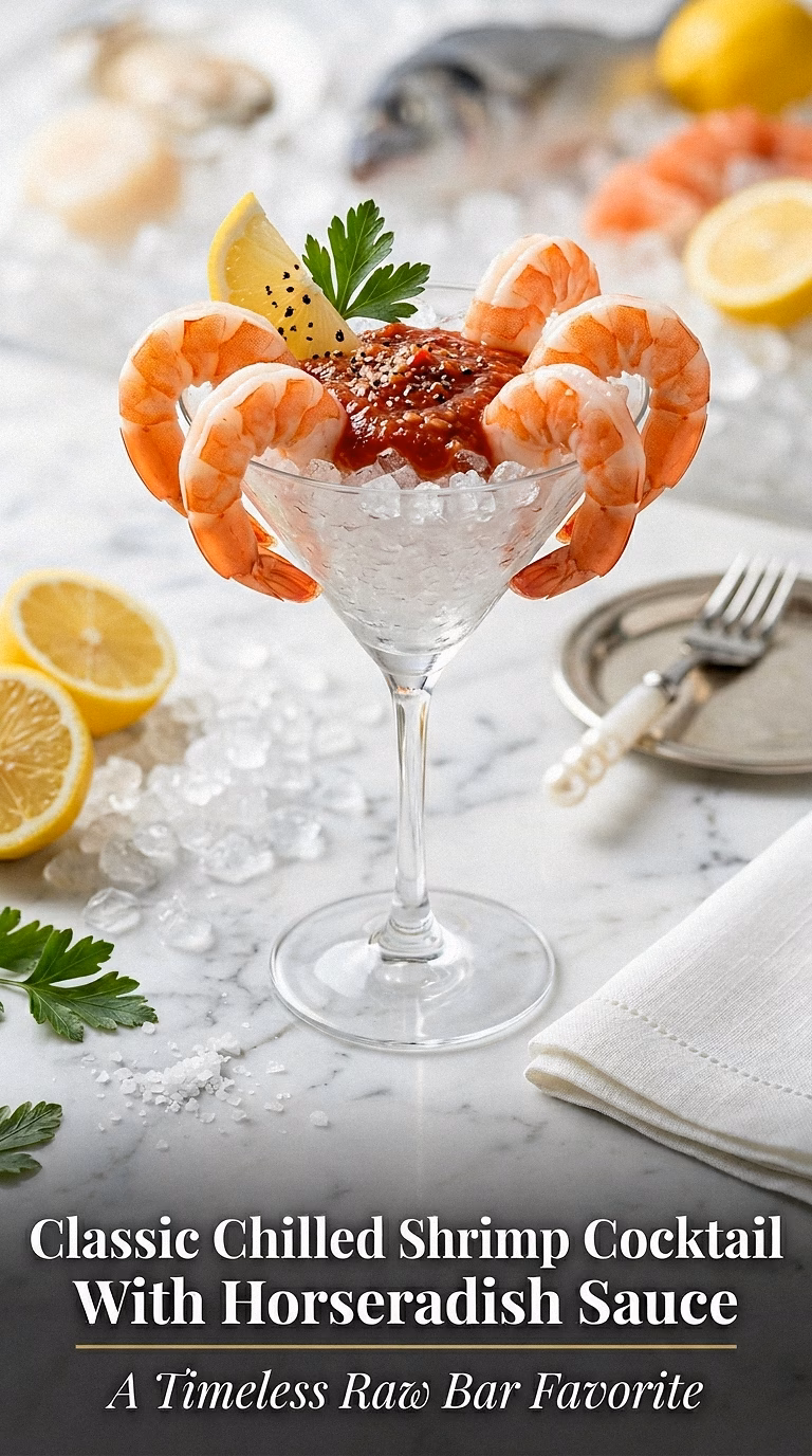 Classic Chilled Shrimp Cocktail With Horseradish Sauce