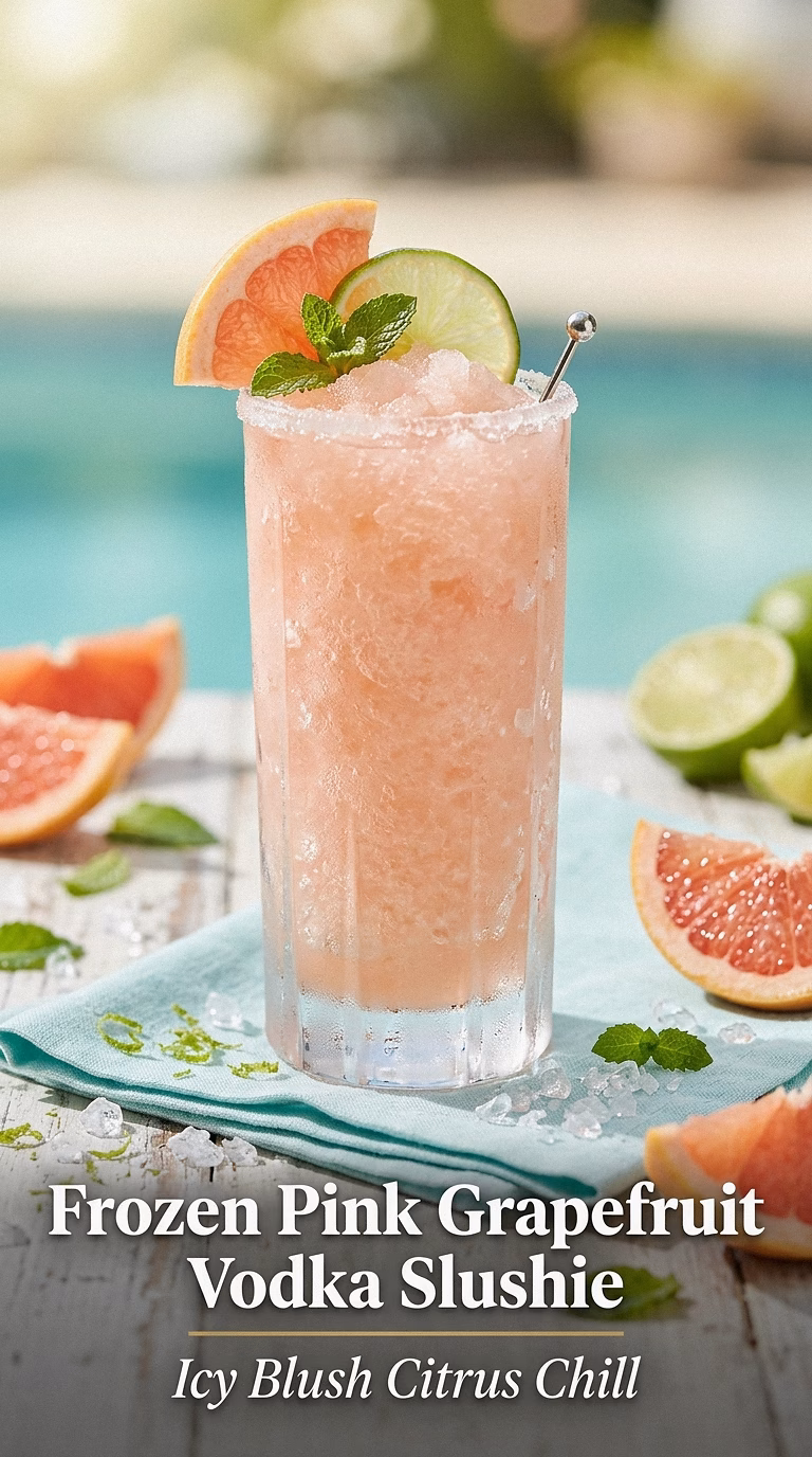 Frozen Pink Grapefruit Vodka Slushie