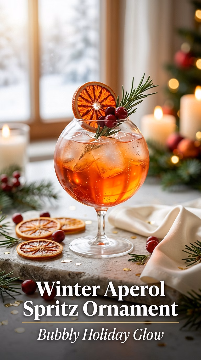 Winter Aperol Spritz Ornament