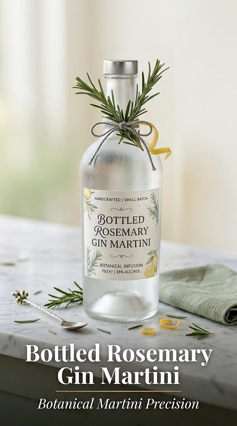 Bottled Rosemary Gin Martini