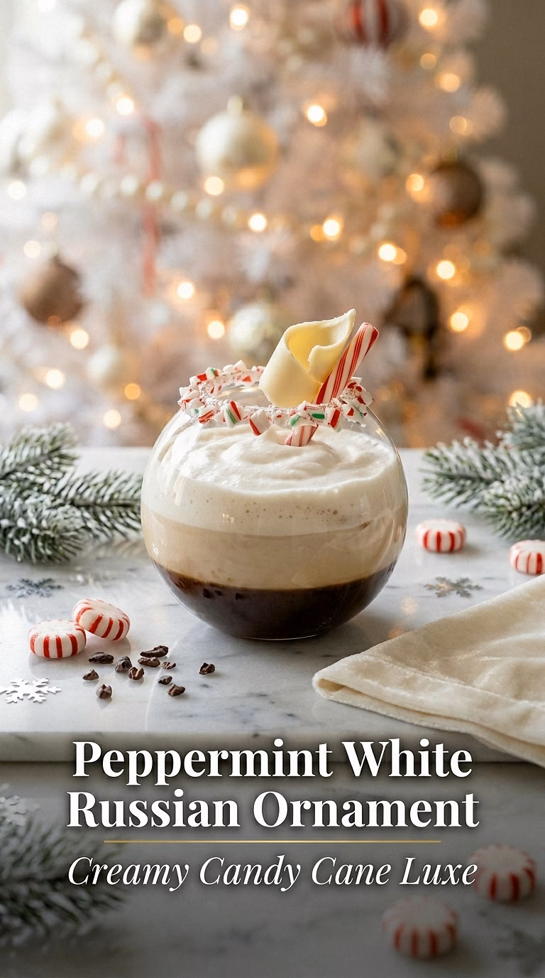 Peppermint White Russian Ornament