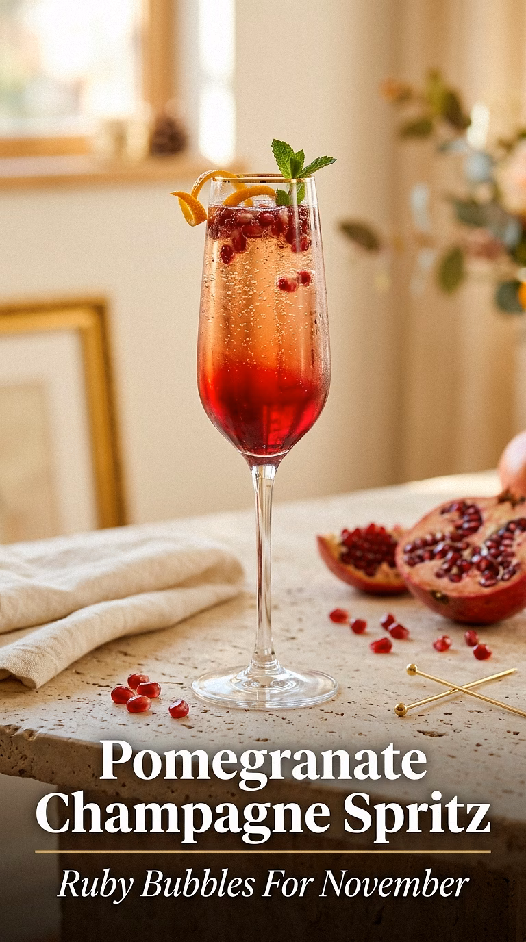 Pomegranate Champagne Spritz