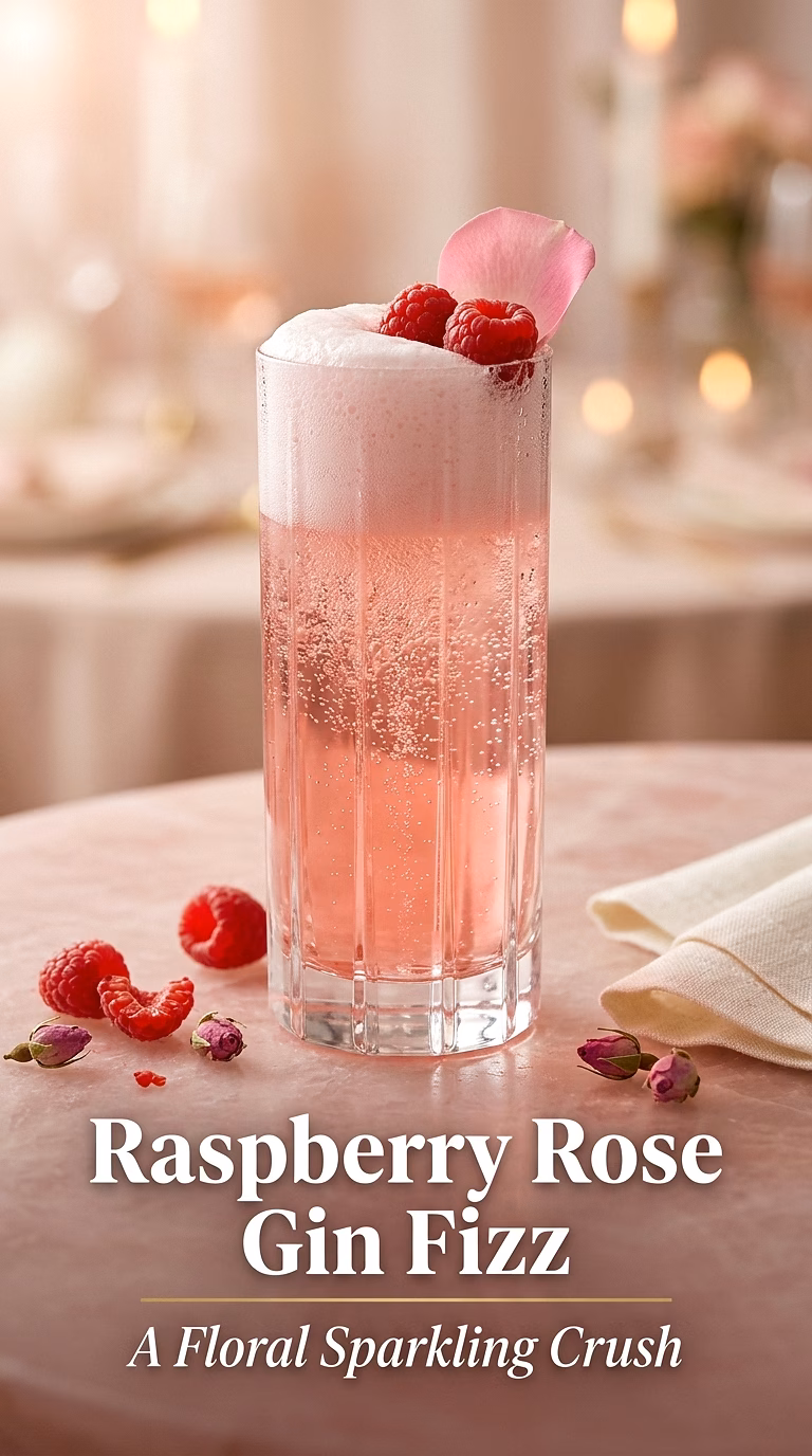 Raspberry Rose Gin Fizz