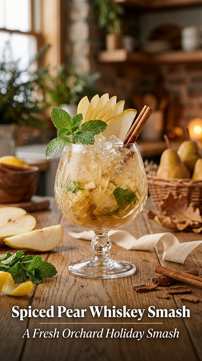 Spiced Pear Whiskey Smash