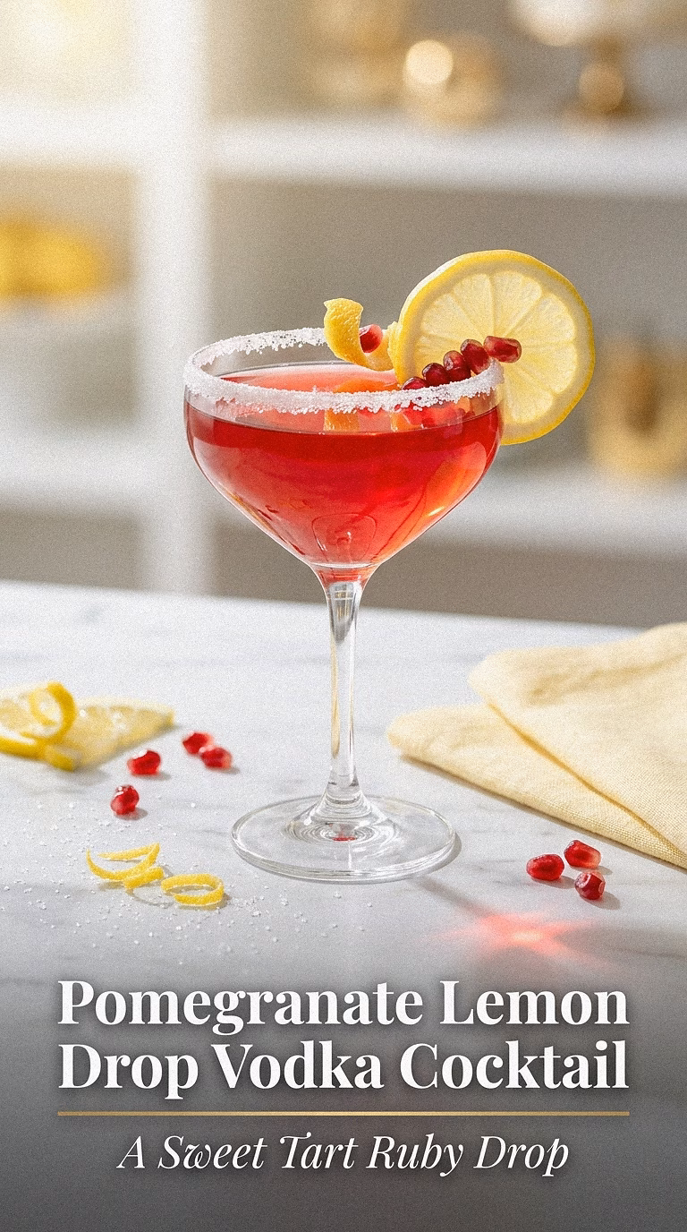 Pomegranate Lemon Drop Vodka Cocktail