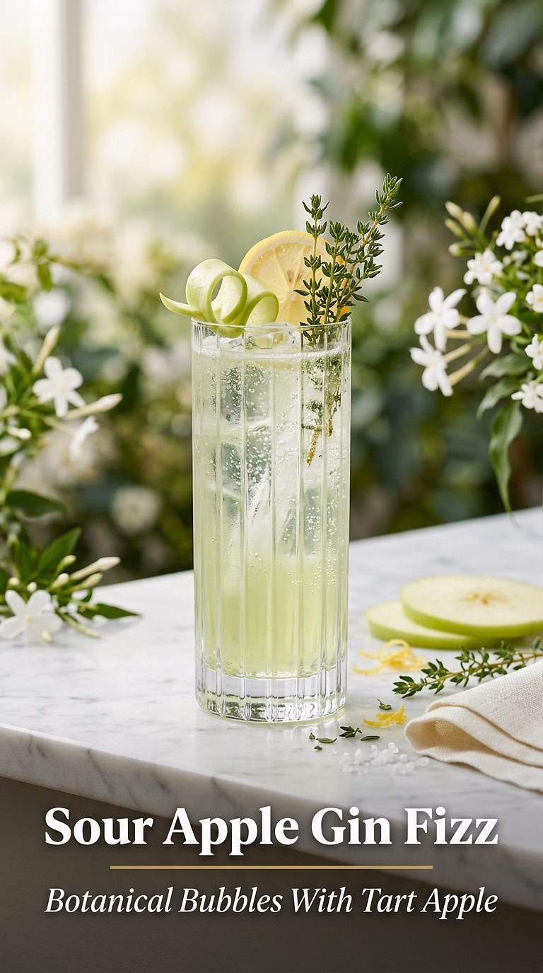 Sour Apple Gin Fizz