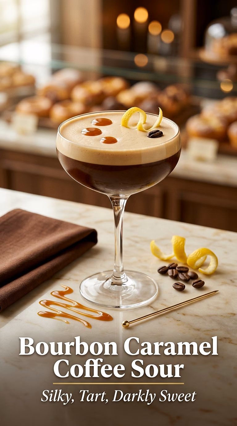 Bourbon Caramel Coffee Sour