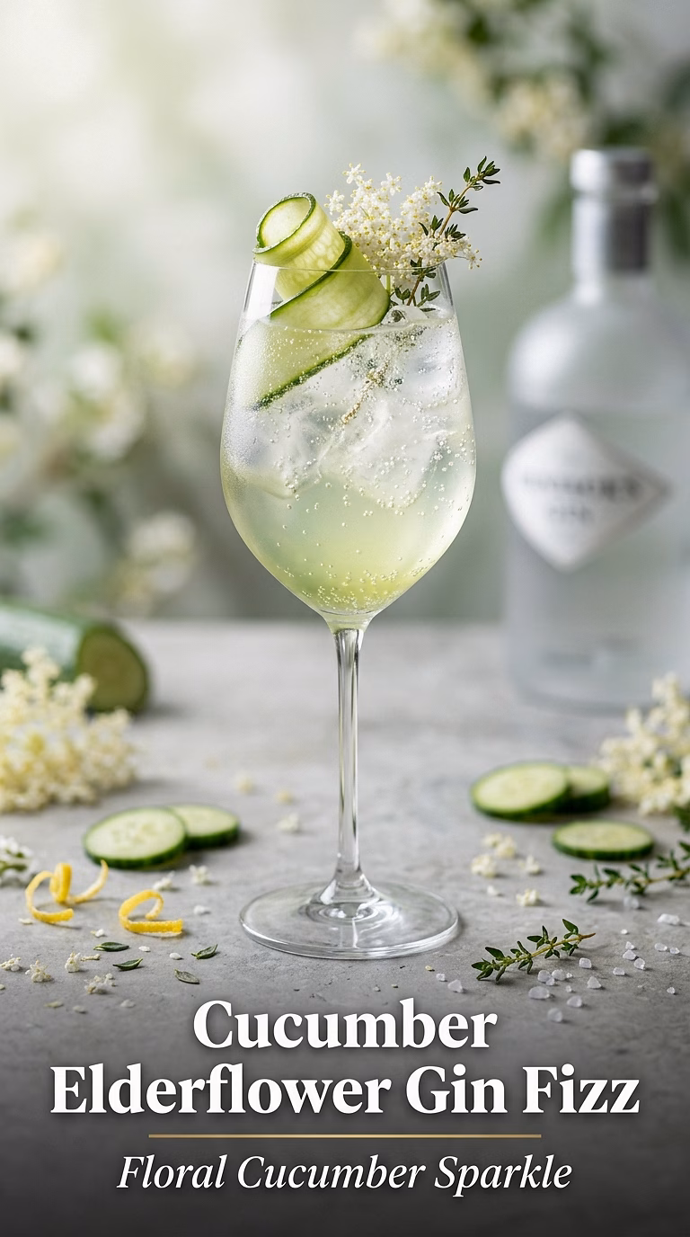 Cucumber Elderflower Gin Fizz