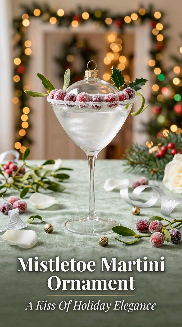 Mistletoe Martini Ornament