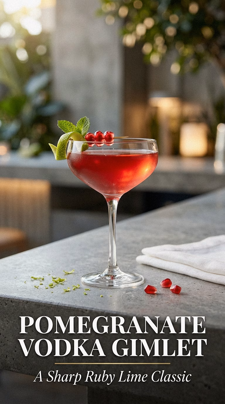 Pomegranate Vodka Gimlet
