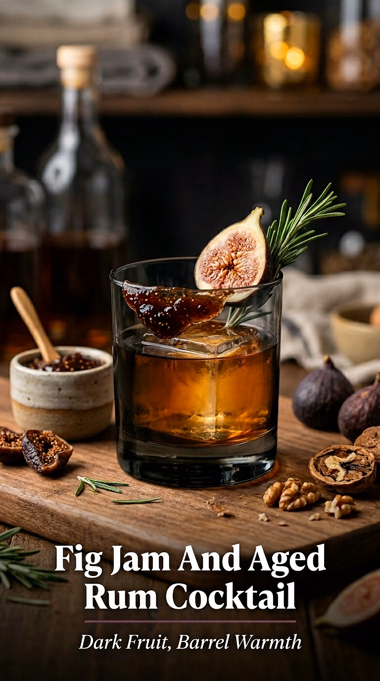 Fig Jam And Aged Rum Cocktail
