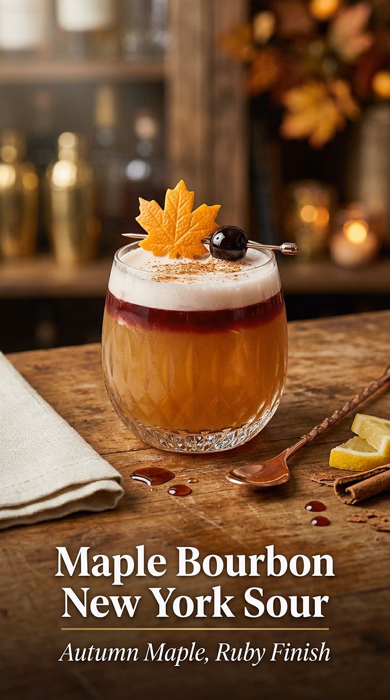 Maple Bourbon New York Sour