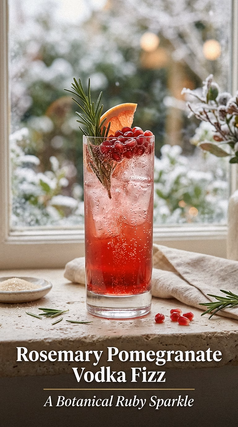 Rosemary Pomegranate Vodka Fizz