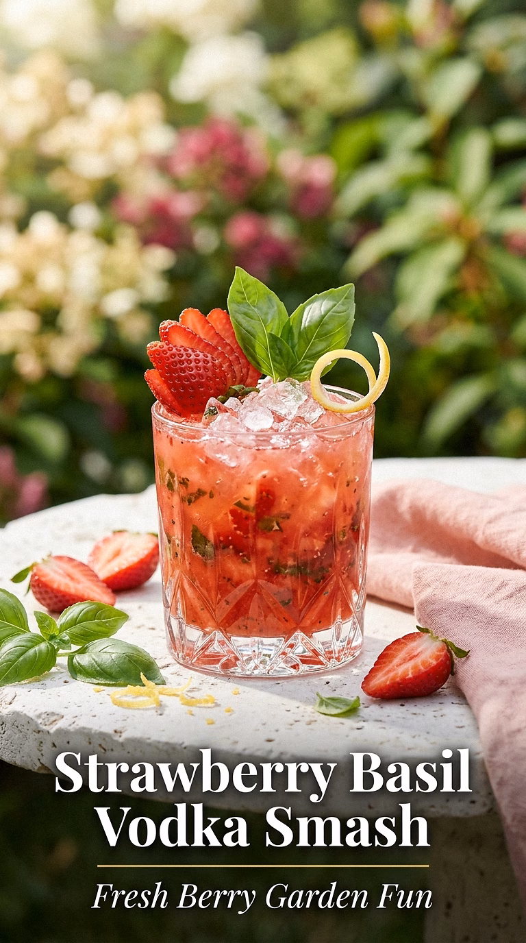Strawberry Basil Vodka Smash