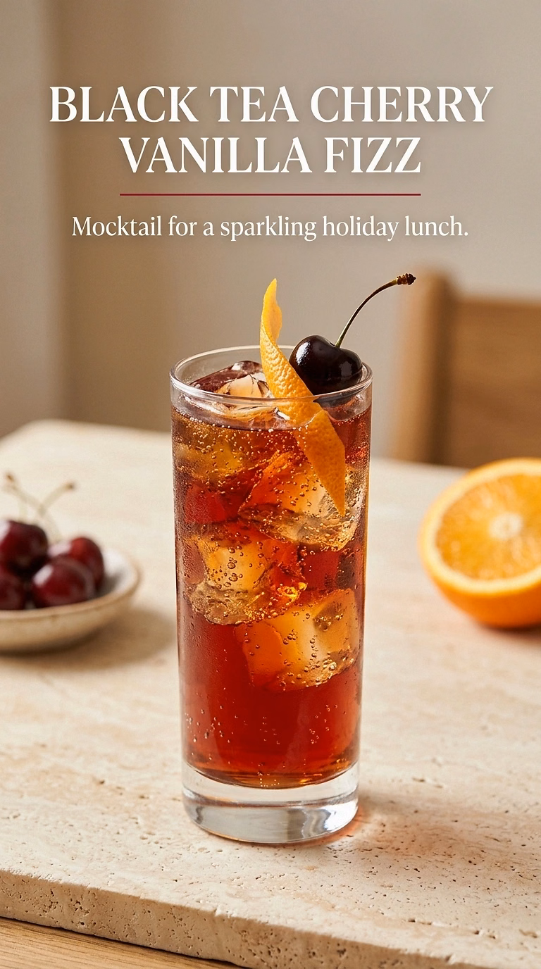Black Tea Cherry Vanilla Fizz