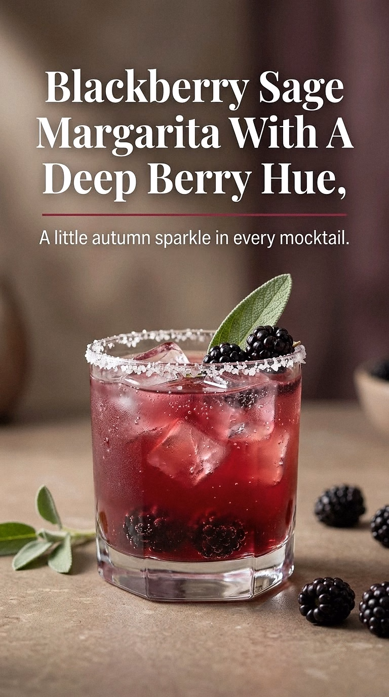 Blackberry Sage Margarita With A Deep Berry Hue