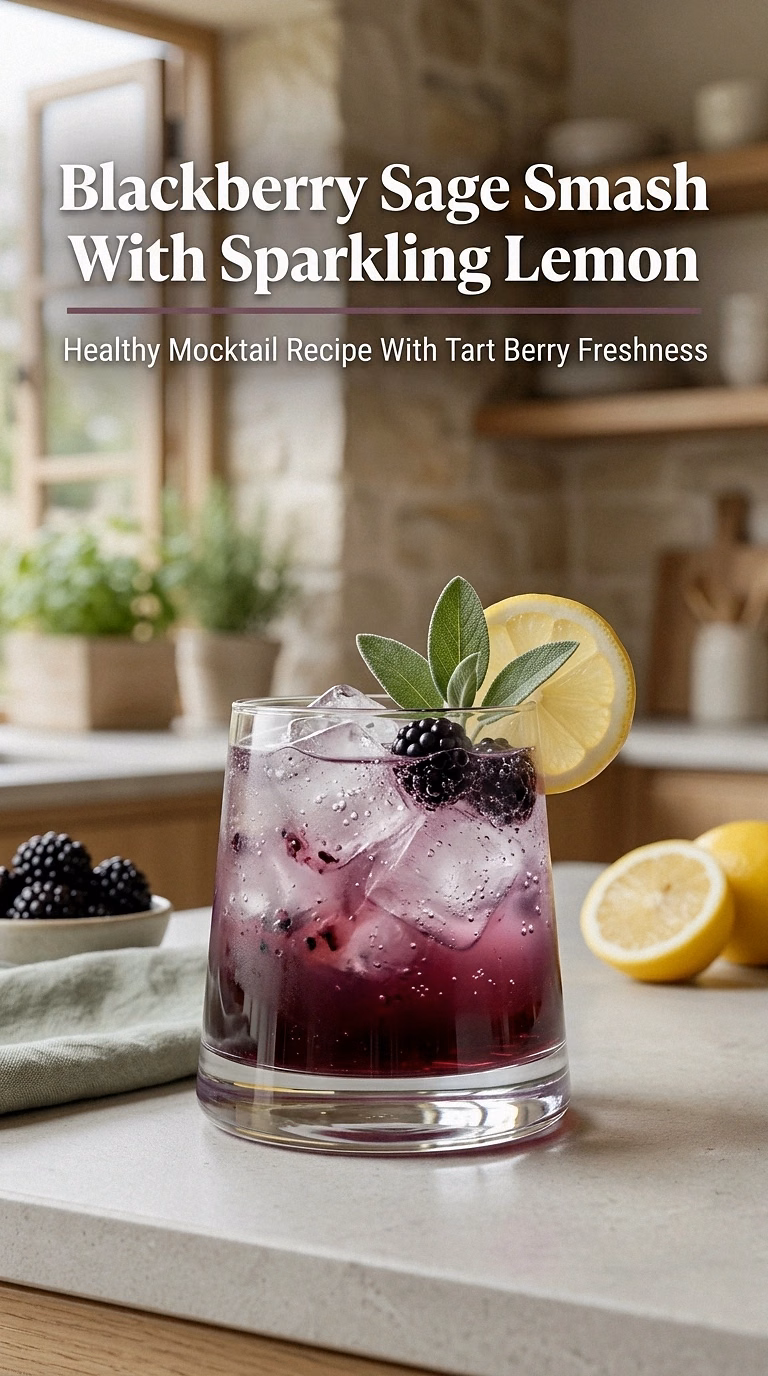 Blackberry Sage Smash With Sparkling Lemon