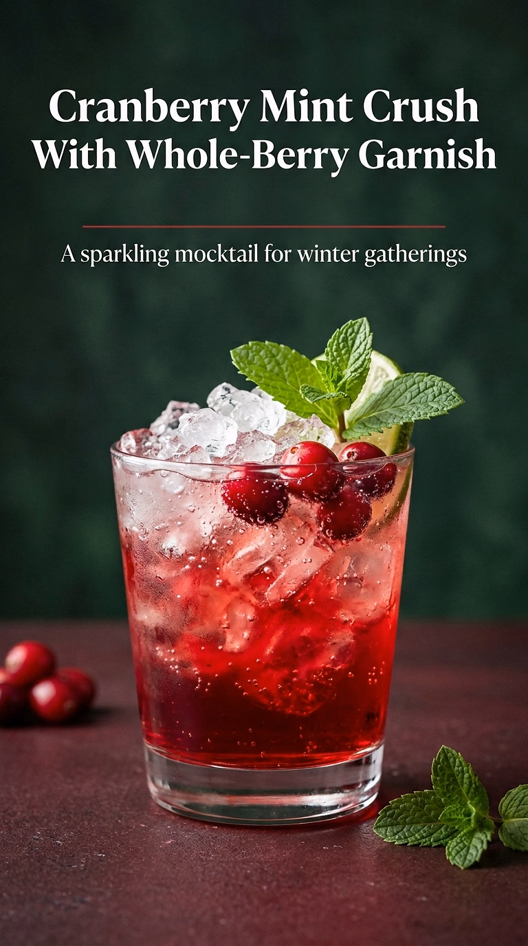 Cranberry Mint Crush With Whole-Berry Garnish