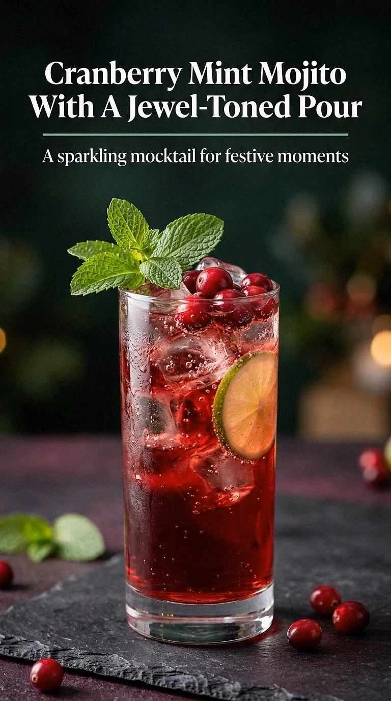 Cranberry Mint Mojito With A Jewel-Toned Pour
