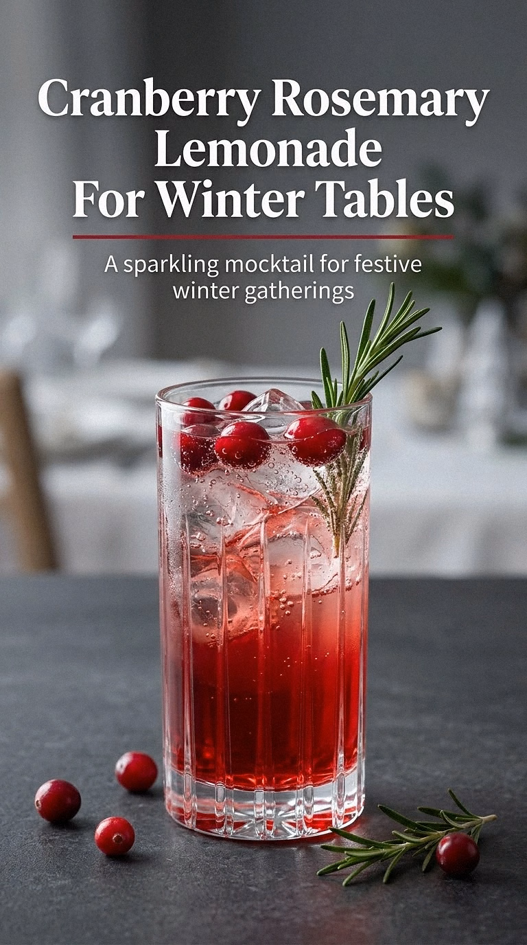 Cranberry Rosemary Lemonade For Winter Tables