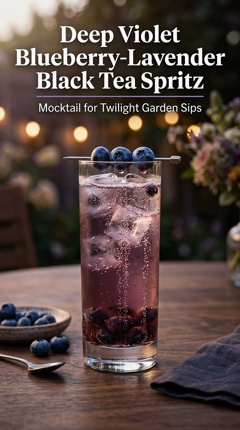 Deep Violet Blueberry-Lavender Black Tea Spritz