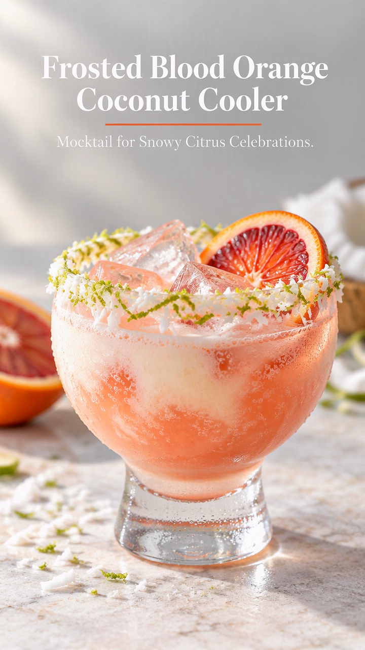 Frosted Blood Orange Coconut Cooler