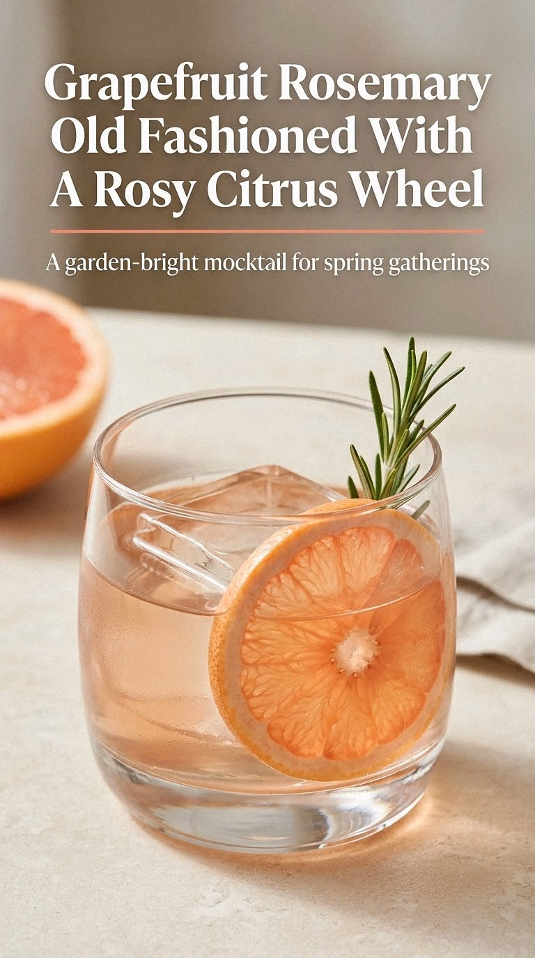 Grapefruit Rosemary Old Fashioned With A Rosy Citrus Wheel