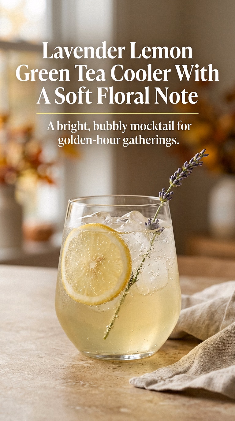 Lavender Lemon Green Tea Cooler With A Soft Floral Note